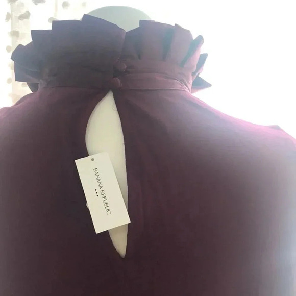Banana Republic Mixed Media Ruffle Mock-Neck Top - Picture 7 of 14